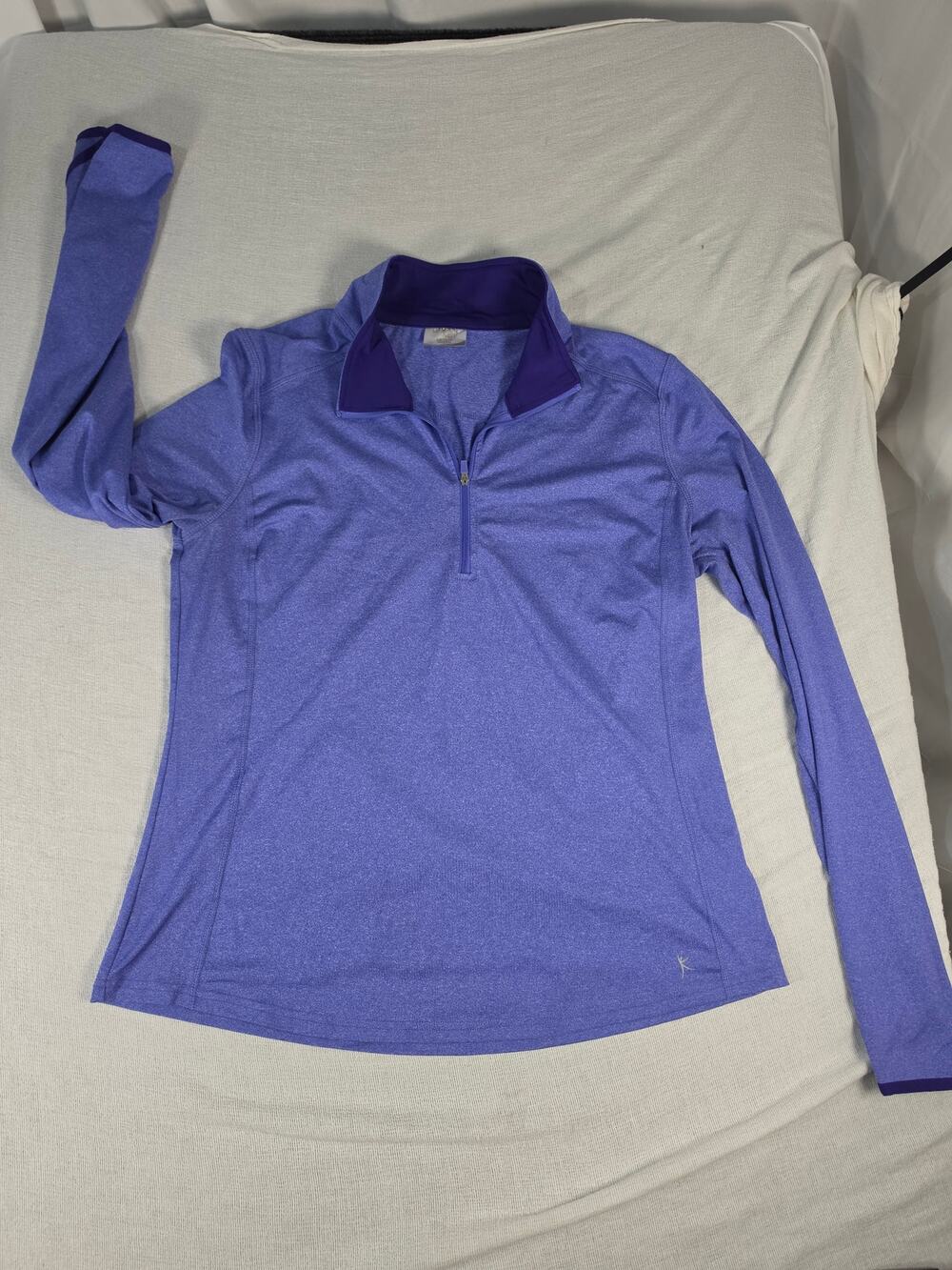 Danskin Now Quarter Zip Thumbhole Running Top Large